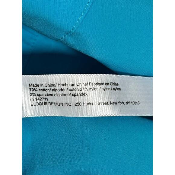 Eloquii Poplin Twofer Shirtdress Front Placket Long Sleeve Mini Size 18 Blue - Picture 12 of 16